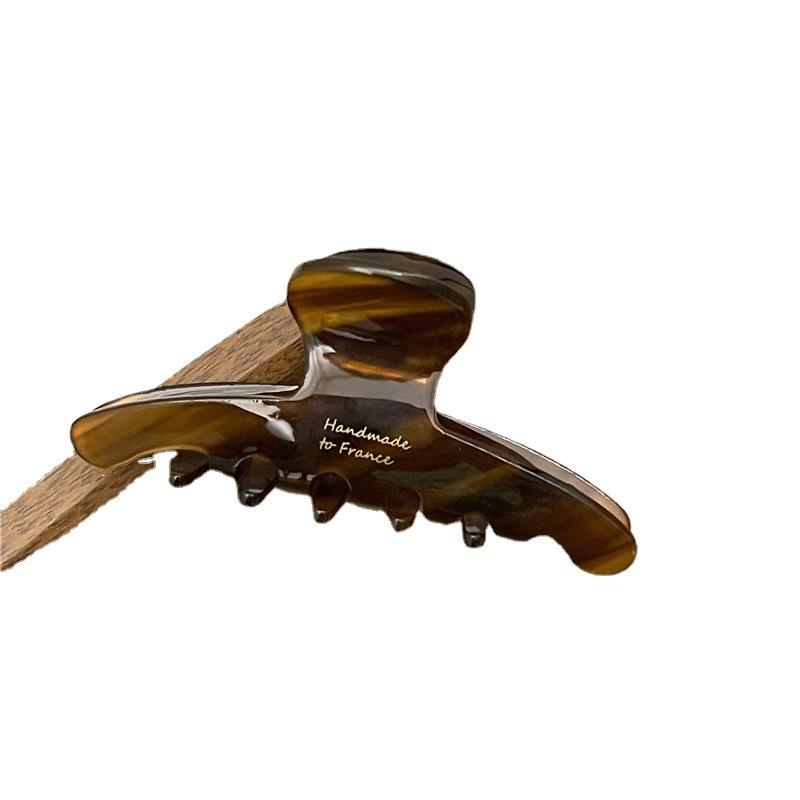 MOYAN ACC Large Acetate Amber Claw Clip Maillard Elegant French Handmade Woodland Hair Shark Clip For Women Back Of Head