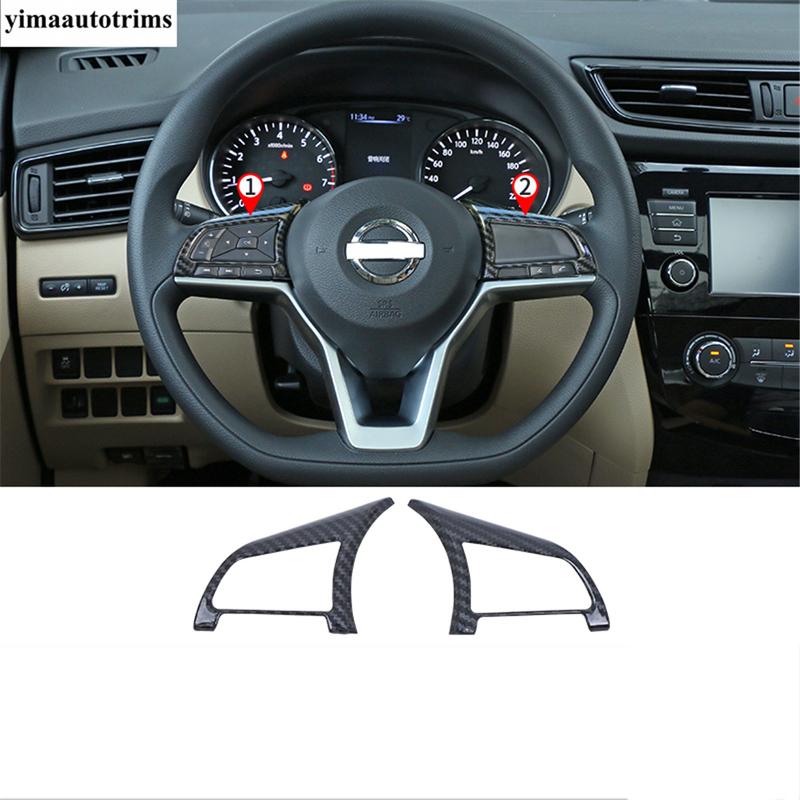 Steering Wheel Button Frame Decor Cover Trim For Nissan X-trail T32 Rogue 2017 -  Red / Carbon Fiber Accessories Interior