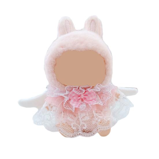 

Doll Clothes Set Handmade Doll Outfit Lace Bib Stylish Doll Clothing for 17cm Doll Baby Clothing Accessories Suit розовый