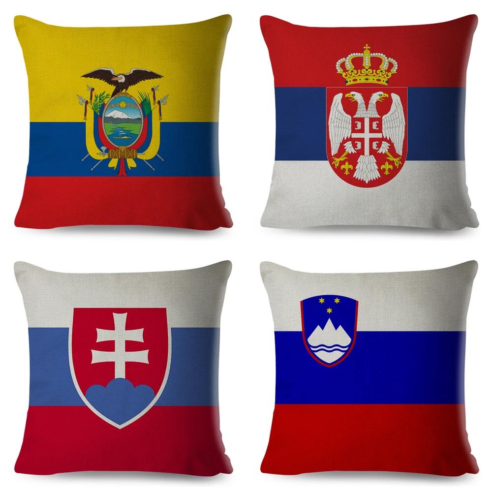 50 Style National Flag Cushion Cover for Sofa Home Children Room Decor Geometric Print Pillowcase Polyester Pillow Case 45x45cm