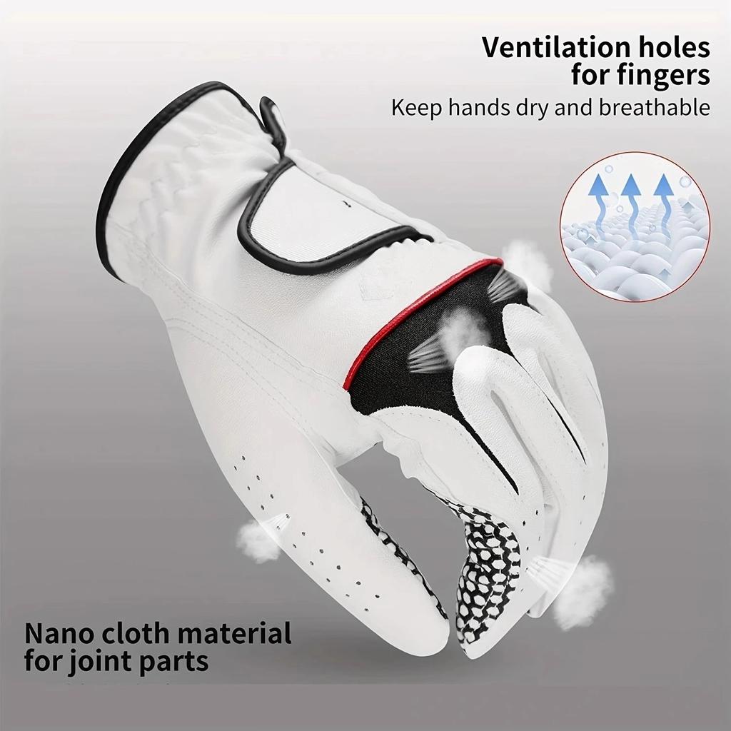 Premium Pu Leather Soft Left Hand Golf Glove Nano Non-slip Wear Resistant Shock-absorbing Breathable Sports Wear Accessories