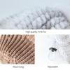 Genuine Mink Fur Beanie Hat Winter Womens Fox Brim Hats Thick Warm Fox Fur Caps With Pompom Fashion Fur Knit Beanies