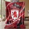 Manta de Franela con Estampado de Fútbol del Middlesbrough, Manta Ligera Suave y Cálida para Sofá, Cama, Acampada