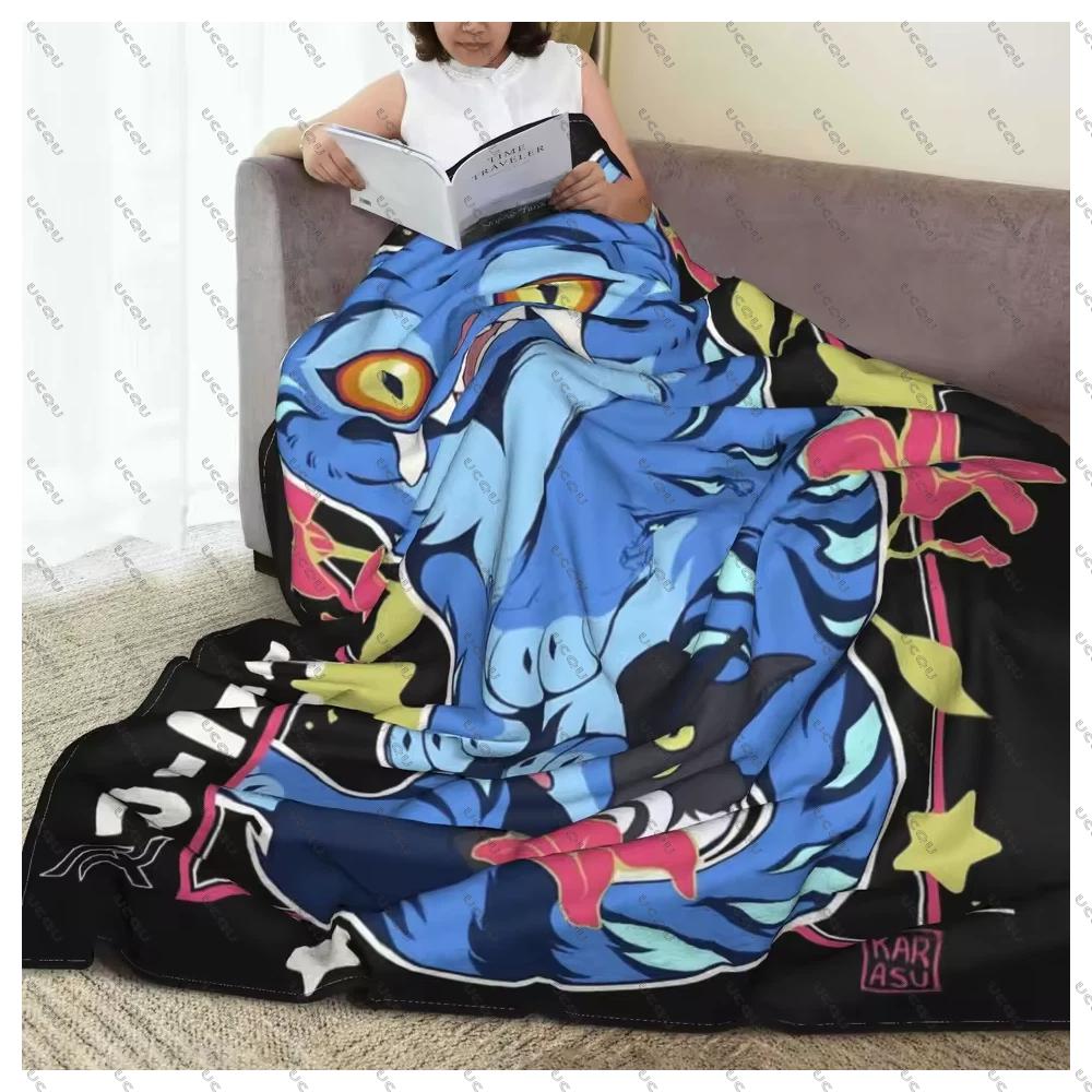 Autumn Winter Cozy K-pop Demon Hunters Travel Gift Flannel Blanket Warmth Bed Office Gift Derpy Tiger Throw Blanket Soft Cozy