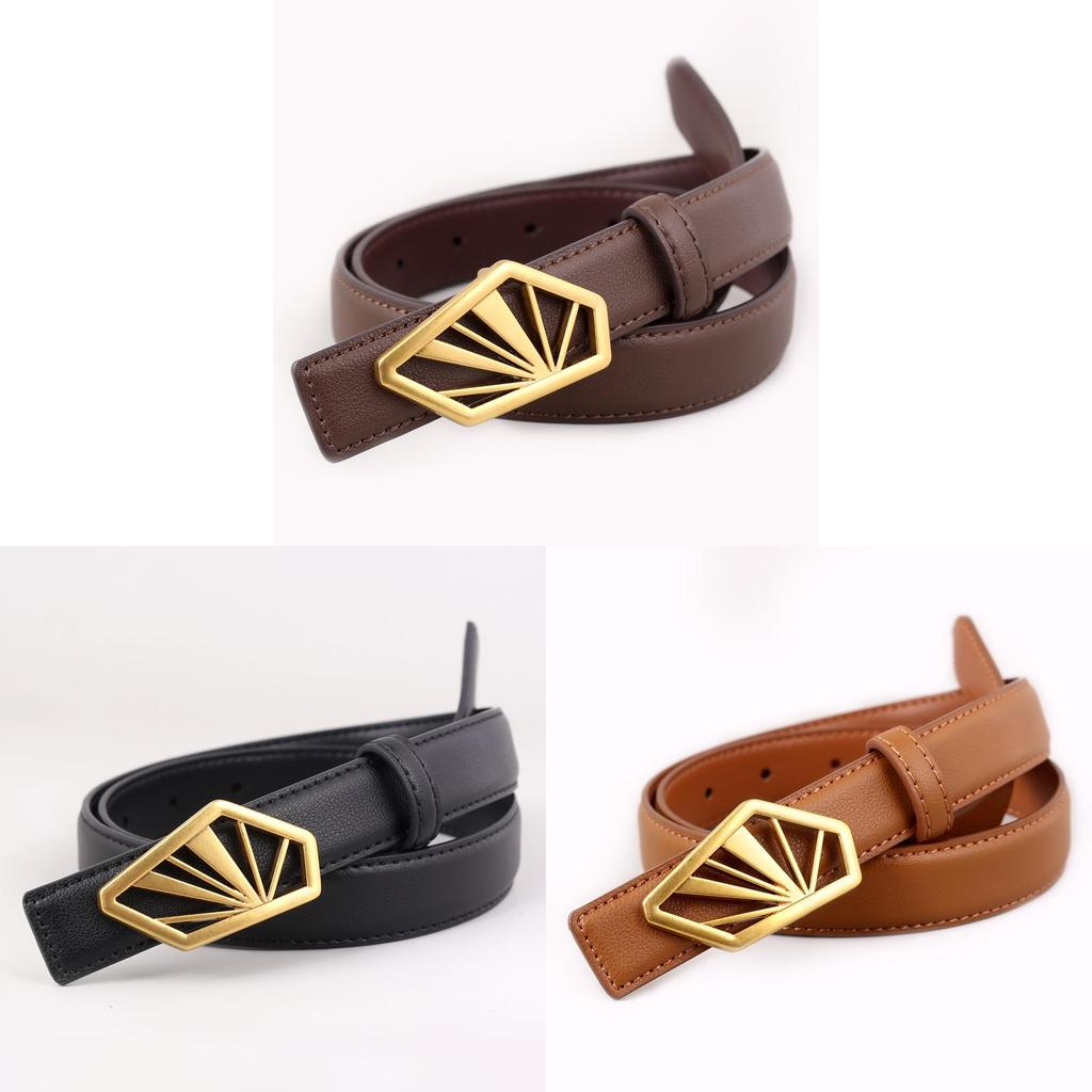 Fashion Leather Belt For Women With Smooth Buckle For Casual And Office Wear