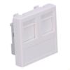 K45 plate, 2-way RJ with cover, universal, white