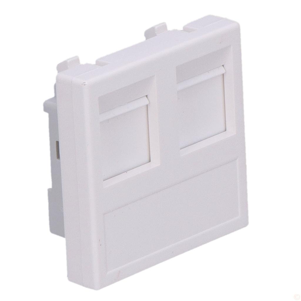 K45 plate, 2-way RJ with cover, universal, white