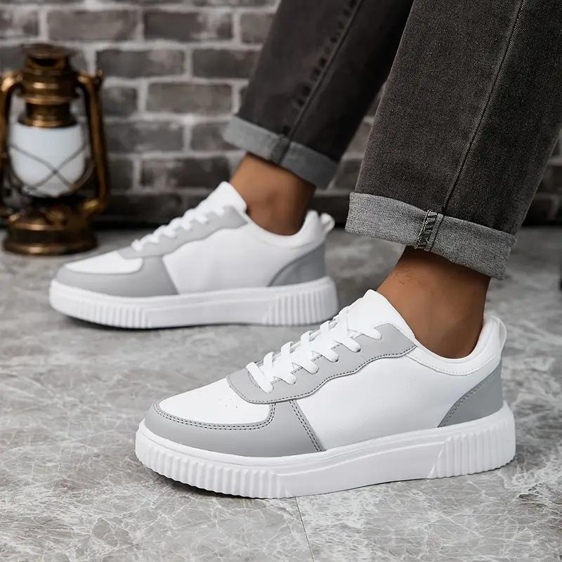 White Mens Daily Skateboard Athletic Shoes Stylish Outside Walking Tennis Shoes For Men And Women Athletic Running Footwear