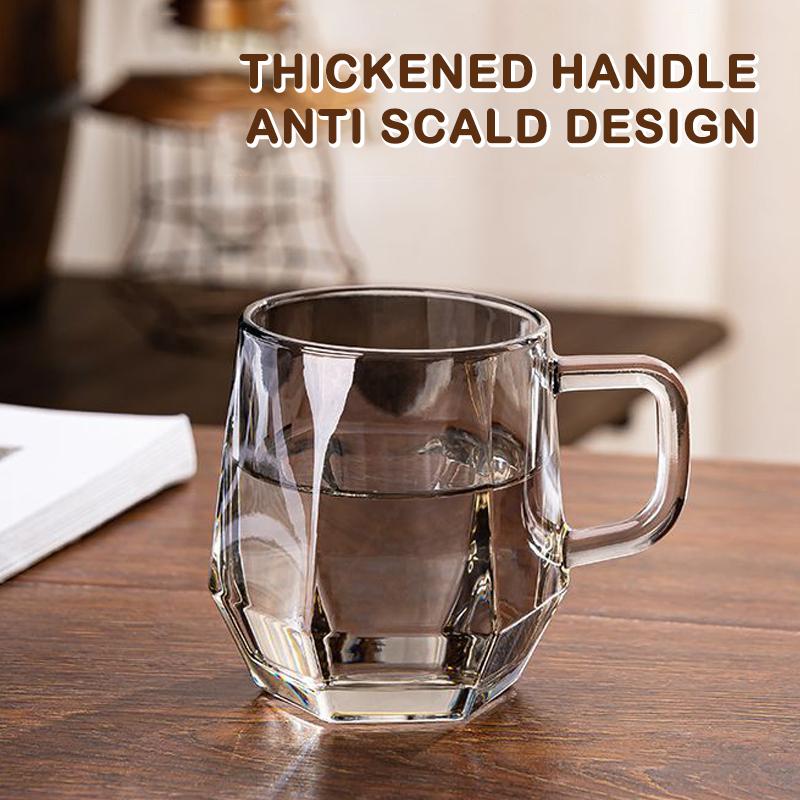 1Pcs 280ml Solid Color Household High Beauty Glass Cup With Handle Set Living Room Hospitality Tea Mug Outdoor Tableware