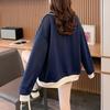 Autumn Women's Plus Size Doll Collar Collision Splicing Long Sleeve Baseball Jacket