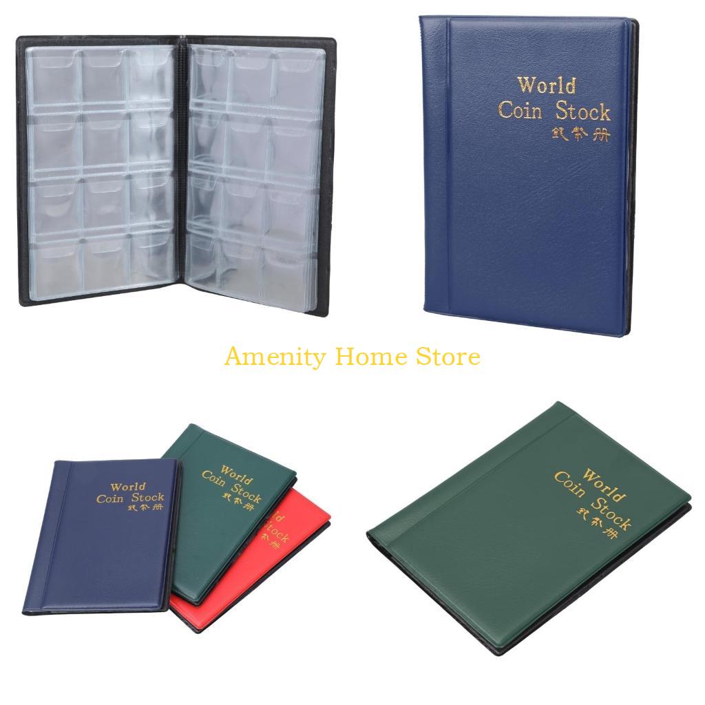 F26C Coin Album, 10 Pages Storage Sheets with 120 Coins Pockets Penny Collection Book Mini Money Collecting Holder for Coin