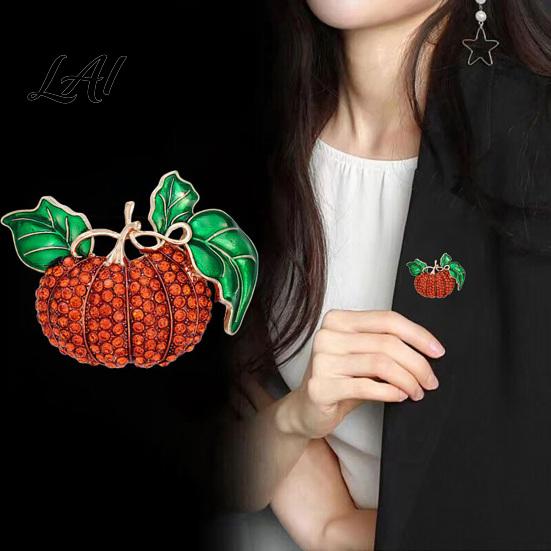 Halloween Costume Jewelry Rhinestone Pumpkin Brooch Thanksgiving Harvest for Lapel Pin Festival Party Festival Autumn