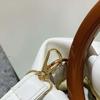WTEMPO Einfache einfarbige Holzgriff Falten Wolke Kleine Handtaschen Mini Einzelne Schulter Umhängetaschen Handtaschen
