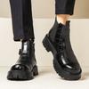 Fashion High Quality Men's Platform Boots Thick Soled Formal Leather Boots Men Office Work Dress Boots Brand Comfortable Chelsea Boots