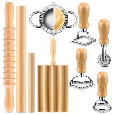 Gnocchi and Ravioli Making Tool Ravioli Stamp Set Handmade Pastas Set Rolling Pin Perfect for Family Baking Activities
