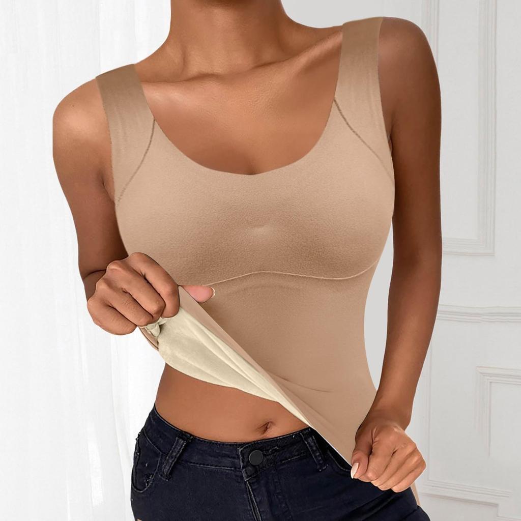 Women's Fall And Winter Warm Velvet Thickened Double Side Velvet Seamless Vest Bra Lingerie