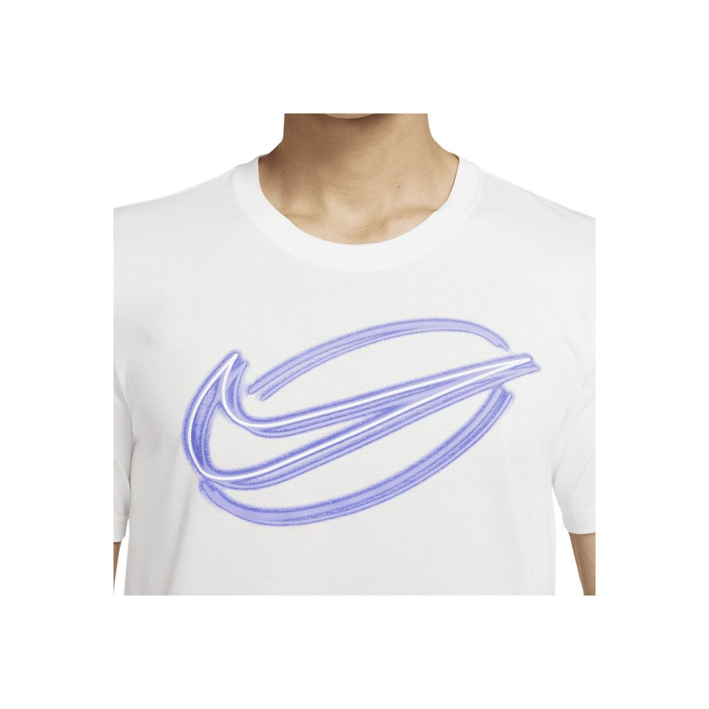 Nike Dri-Fit Drukowany T-shirt z Okrągłym Dekoltem Casual z Krótkim Rękawem Męski Top Biały DD6903-100