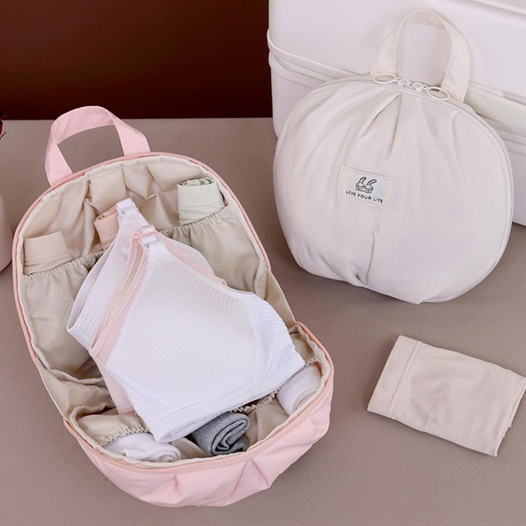 Organized Bags For Bra Divided Storage Tote Bag With Handle For Panties Zippered Multi-Layered Bra Organizer Pouch For Women