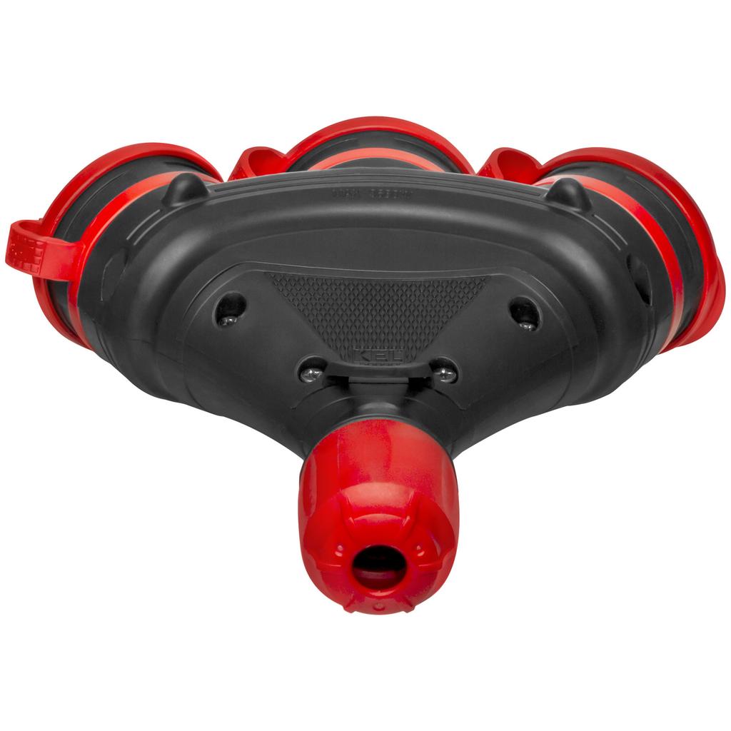 Three-way Schuko Socket Ip44 3X2P+Z 16A 250V Black-Red Splitter