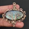 Handmade Tree of Life Pendant Labradorite Gemstone Necklace Copper Wire Wrapped Jewelry Unique Spiritual Gift for Women