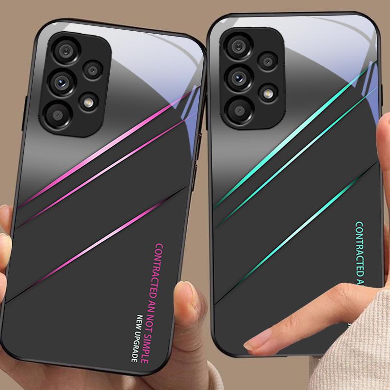 Crăpătură Roșie Gradient Pentru Samsung Galaxy S 8 9 10 20 Plus 21 FE 22 23 24 Ultra S7 Edge Carcasă Telefon din Sticlă Călită Neagră Carcasă Dură