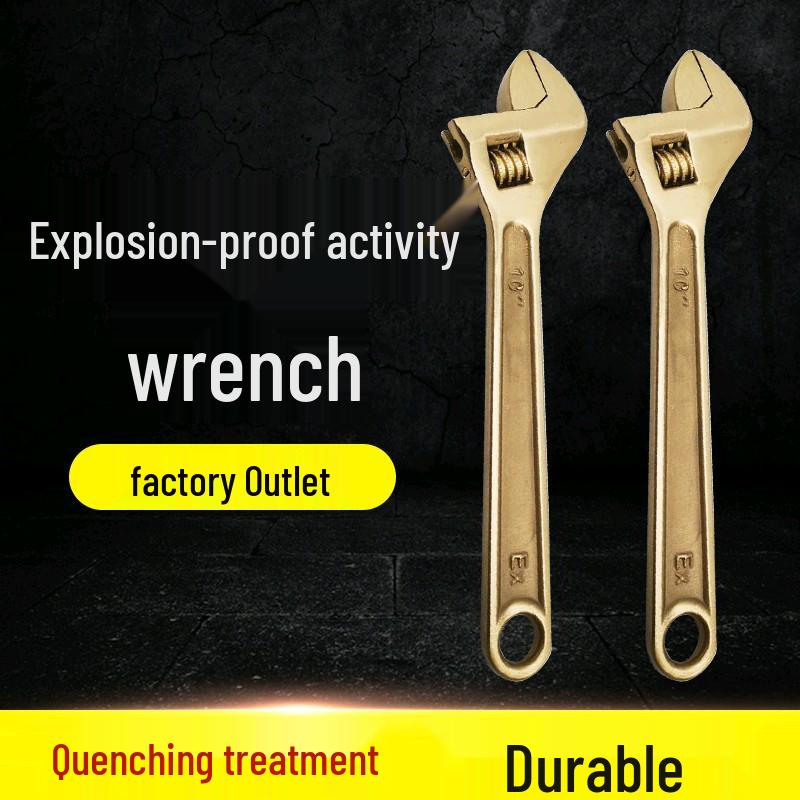 Explosion-Proof Beryllium Copper Adjustable Wrench - Sizes: 6", 8", 10", 12", 15", 18", 24"