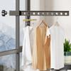 Foldable Rotatable Black Clothes Rack Clothes Hangers Wall Mounted Hanger Drying Rack Spacesaving Aluminum Clothes Organization