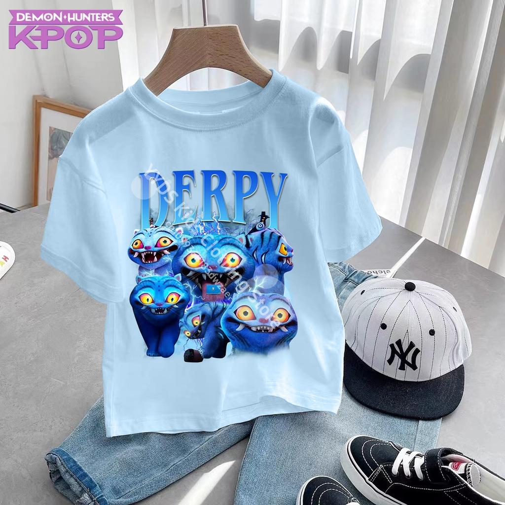 Derpy Tiger Kpop Demon Hunters Shirt for Kids Baby Girl Men Women T Shirt Cute Tiger Cartoon Clothes 2025 Hot Movie Print Soft