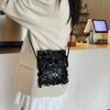 Fashion Fashion Sequined Mobile Phone Small Square Bag Female 2025 New Niche Design Western Style Shoulder Bag Mini All-match Chain
