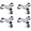 4 Pack 6 Inch Steel Tri-dolly Set For Moving Furniture And Appliances 220lbs Load Capacity