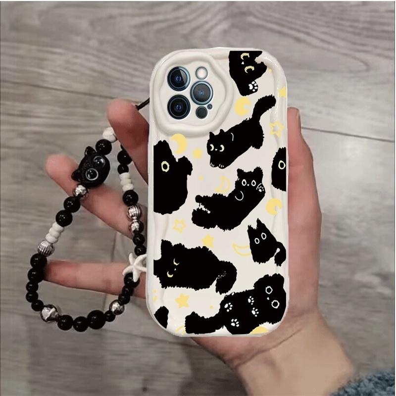 

Creative Cute Moon Black Cat Phone Case for Xiaomi Redmi Note 15 14 13 12 Pro Plus 5G Redmi 15C 15 14C 13C 12C 13 A5 Soft Cover Redmi Note 14 4G