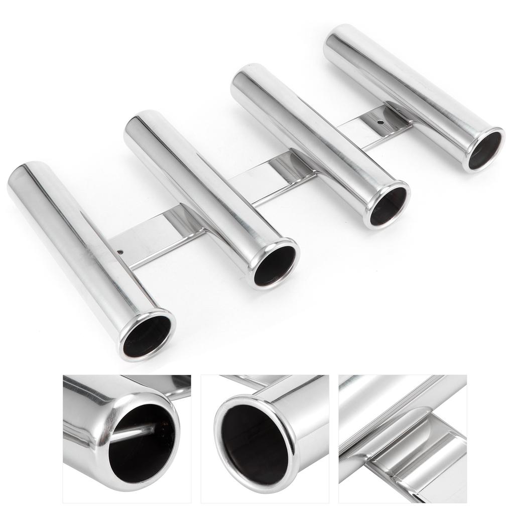 Fishing Rod Holder 4 Tube Racks Vertically Mounted Stainless Steel Hardware for Marine Yacht Boat
