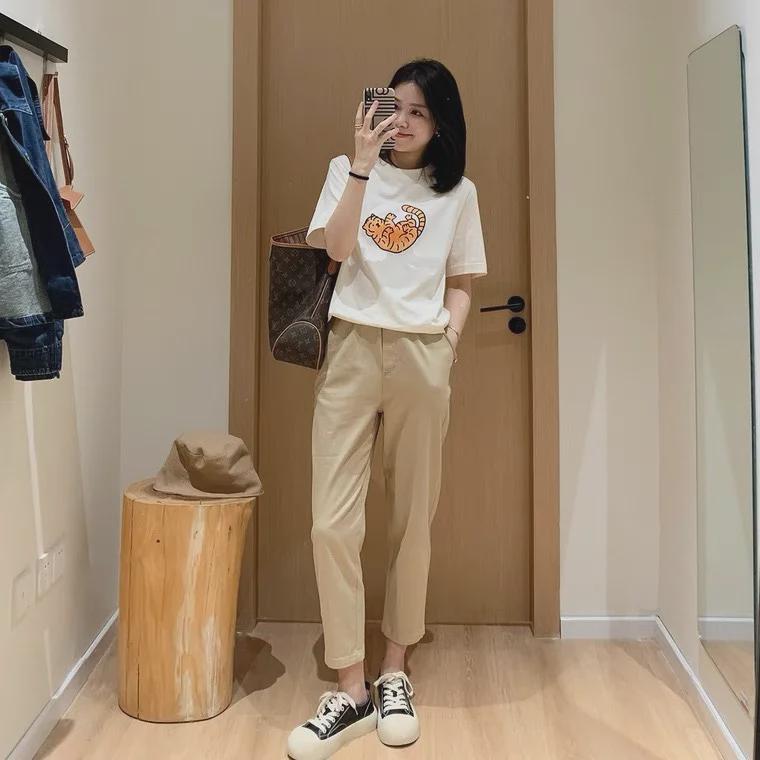 Women's Summer Slim Tencel Carrot Pants - Elastic Waist, Tapered, Nine-Point Harem Style