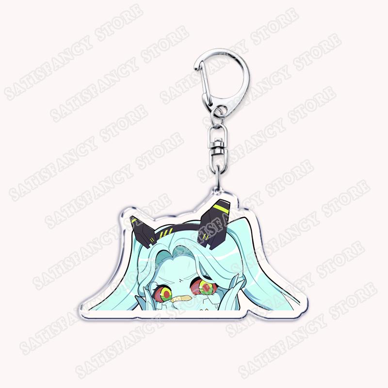

Cyberpunk Anime Keychains for Women Accessories Bag Edgerunners Rebecca Lucy Gloria Faraday Keyrings Jewelry Fans Friends Gifts