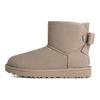 Ultra Mini Bailey Laço de Couro Confortável Moda Botas de Neve Botas Femininas Cinza-Cascalho 1174494-CBBLG
