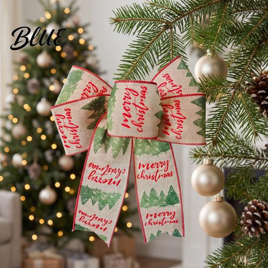 Christmas Tree Bow Decorations Bows for Wreath Merry Craft Ornaments Winter Sturdy Webbing Gift Toppers Decoration Holiday Tree Front Door,