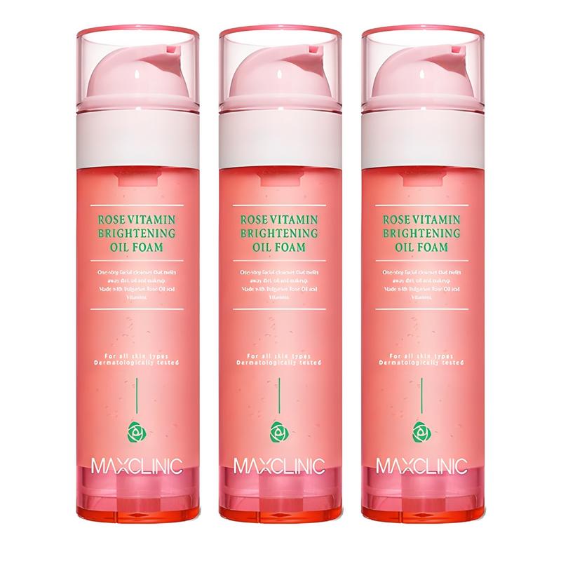 Maxclinic Rose Vitamin Aufhellender Öl-Reinigungsschaum, 110g, 3 Stück