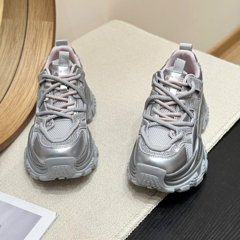 Fashion 2025 Women Mesh Breathable Platform Sneakers Spring Autumn Thick Bottom Sport Shoes Woman Fashion Lace Up Casual Vulcanize Shoes