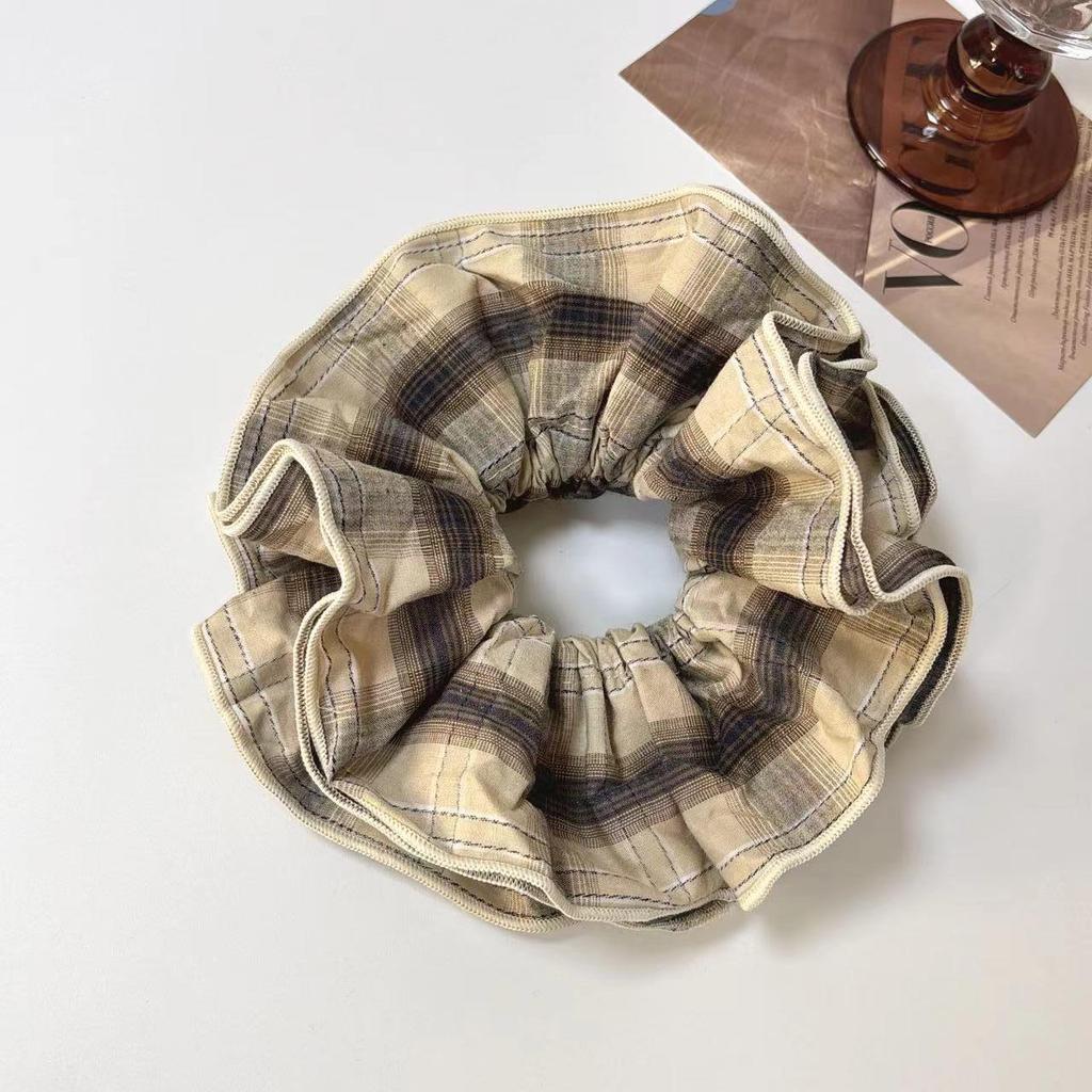 Korean Retro Double-Layer Plaid Hair Ring - Sweet, Versatile Hair Accessory