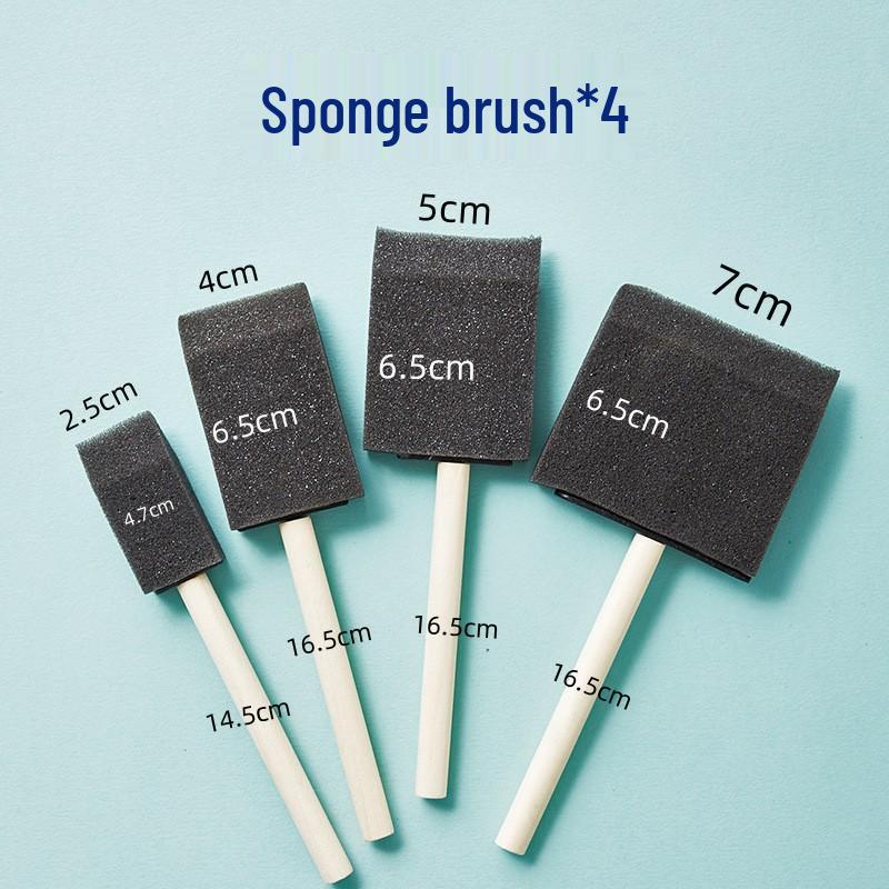 Kid's Sponge Stamp Ink Pad and Roller Set for Painting and Drawing