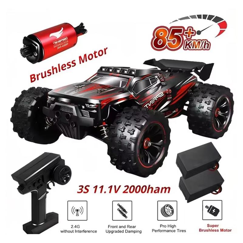 1:16 85KM/H Lub 50KM/H Samochód RC 4WD Z Zdalnym Sterowaniem LED Samochody Duża Prędkość Drift Monster 4x4 Ciężarówka dla Dzieci vs Wltoys 124017 Zabawki