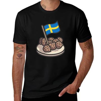 Swedish Meatballs / Funny Sweden Gift T-Shirt Man T Shirts Cotton T Shirt Man Cotton T-Shirt
