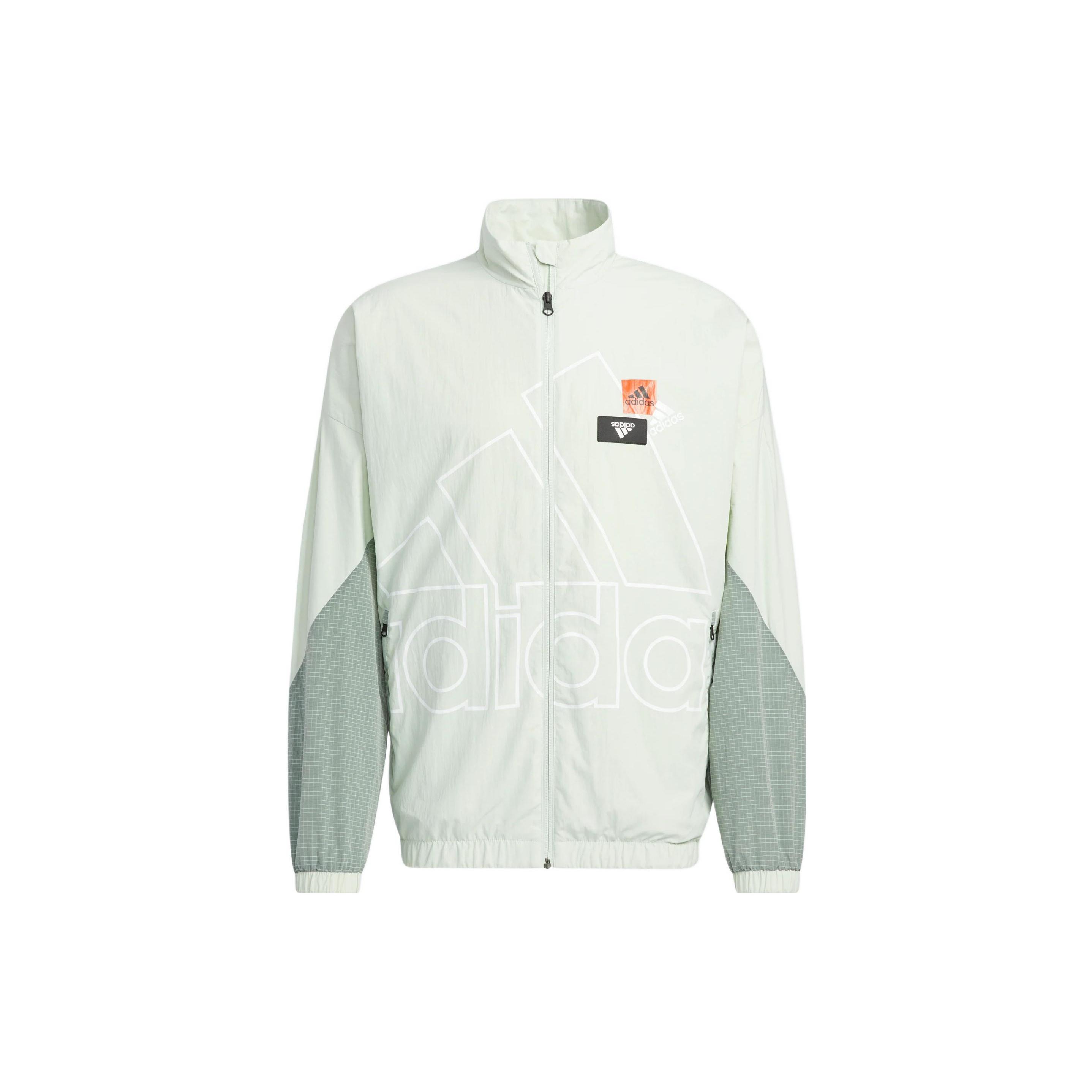 adidas Mh Bp3 Wvjkt Large Logo Printing Zipper Sports Jacket Blue Men s HP1436 S