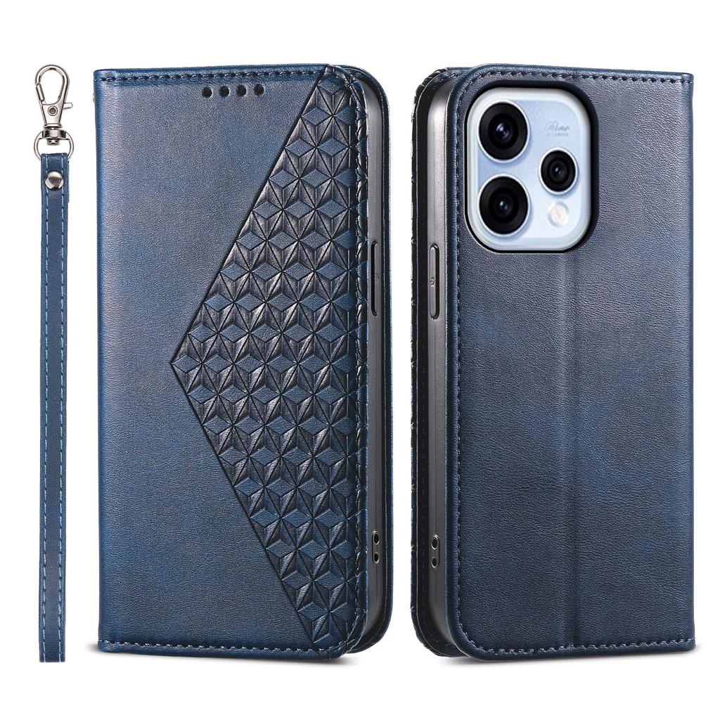 Dla Oppo Reno15 5G (Światowy) / Reno15c 5G (Chiny) Etui Portfelowe z PU Skóry Cielęcej Teksturowanej z Paskiem na Nadgarstek