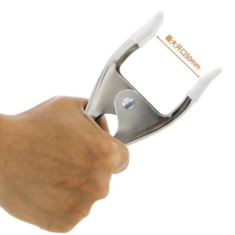 6" Heavy Duty White Metal A-Clamp for Photography, Quick Fix Spring Clamp, Waist Cincher, Train Clip