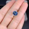Classic Charms Silver 925 Inlay Diamond Blue Gem Rings for Women Rose Golden Fashion Exquisite Ring Wedding Jewelry Gifts