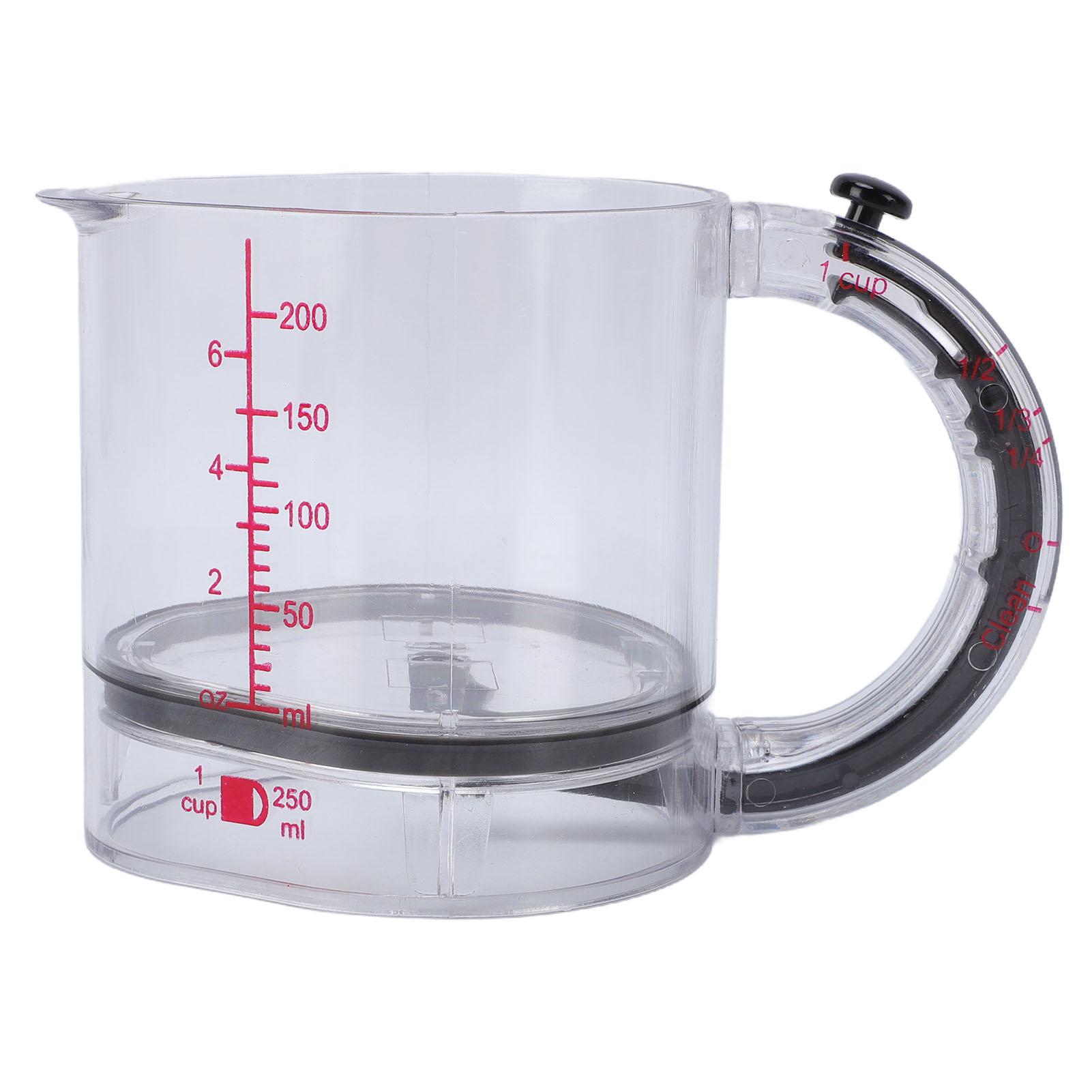 Igeteck Adjustable Measuring Cup Multifunctional Measuring Cup With Scraper Base Dishwasher Safe For 1 4 To 1 Cup