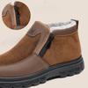 Men's Cotton Shoes Fleece Thick-soled Side Zipper Men's Casual Soft-soled Light-soled Dad Warm Shoes