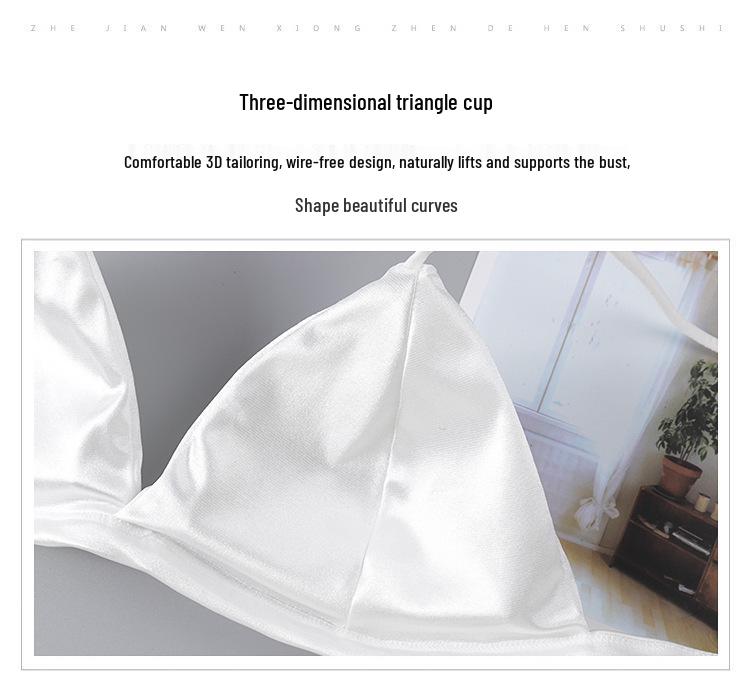 French Triangle Cup Wireless Bra with Adjustable Straps and Beautiful Back Design