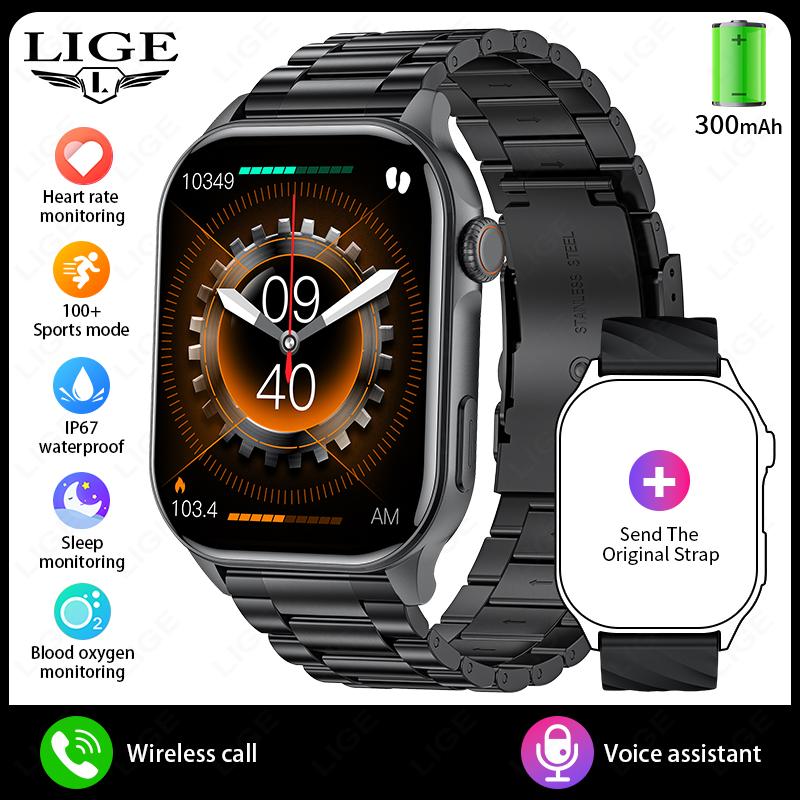 For Android iOS Smart Watch 2.01" Full Touch Screen Bluetooth Call Heart Rate Waterproof Sports Bracelet Smartwatch Women